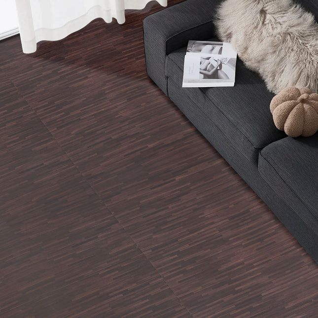 36Pcs Wood-Grain PVC Self-Adhesive Plank Flooring Set