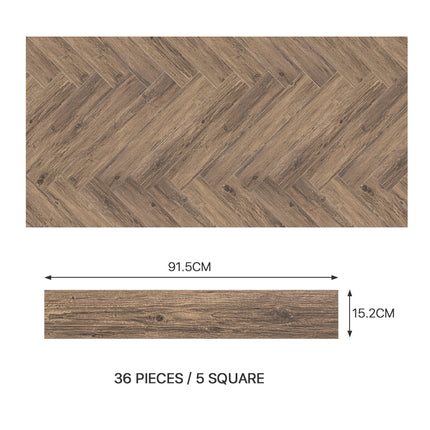 Rustic Lifelike Wood Grain Self-adhesive PVC Flooring 36Pcs