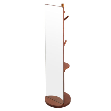 360° Rotating Full-Length Mirror with Coat Rack Tempered Glass