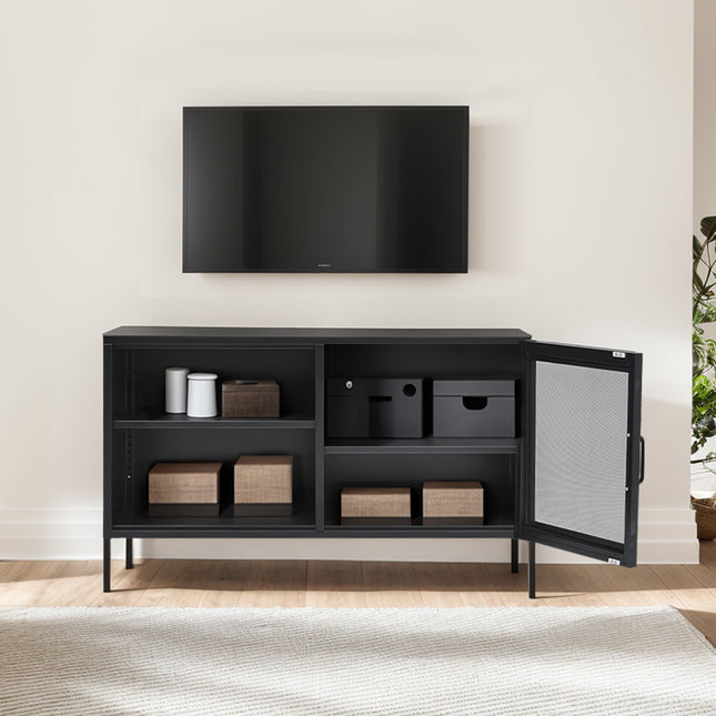 Metal Storage Sideboard Cabinet TV Stand Black