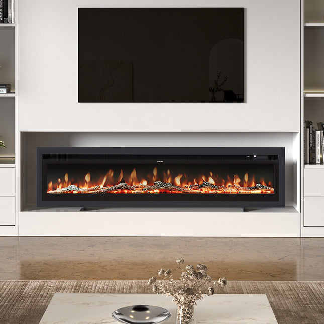 70 Inch Remote Control Electric Fireplace with 12 flame colors