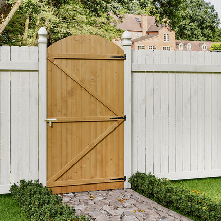 Semi Braced Arch Top Strong Wooden Garden Gate