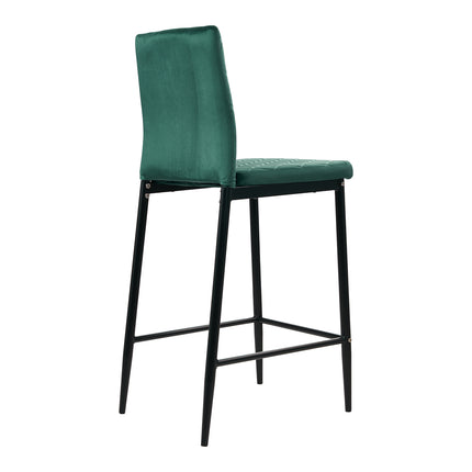 2PCS Velvet Upholstered Bar Stools with Backrest