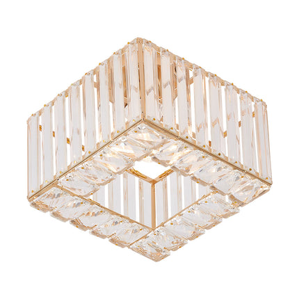 Semi Flush Mount Ceiling Light with Crystal Shade