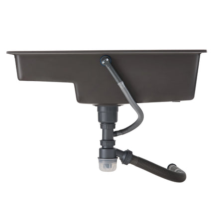 Modern Quartz Resin Composite Kitchen Sink with Waste Kit, No Tap Hole