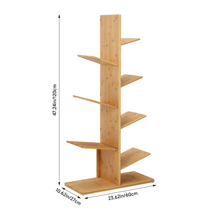 7-Tier Wooden Tree Bookshelf