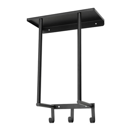 Modern Black Iron Wall-Mounted Towel Rack with Triple Hooks