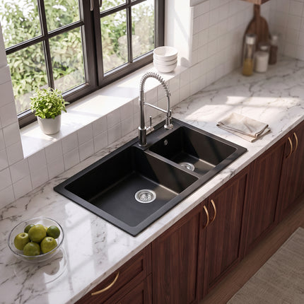 Modern Quartz Resin Composite Kitchen Sink with Waste Kit