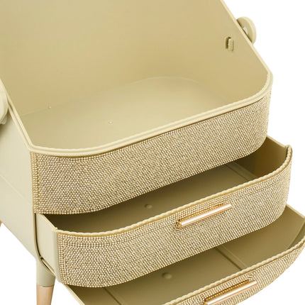 Countertop Portable Oval Makeup Storage Box with Transparent Cover