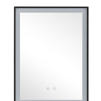 Single Door Fog Free Black Edge LED Bathroom Mirror Cabinet 45x60cm