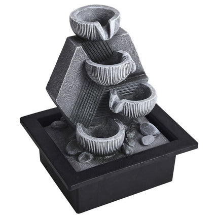 Tabletop Resin Fountain Water Feature LED Light