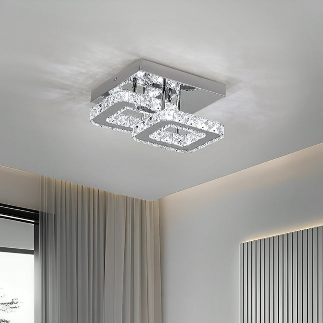 Double Tier Square Crystal Celling Light