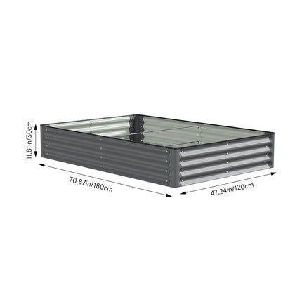 Rectangular Galvanized Steel Raised Garden Bed 180cm x 120cm