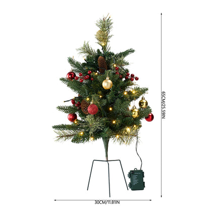 2-Pack Artificial Christmas Trees with Decorations and LED Lights
