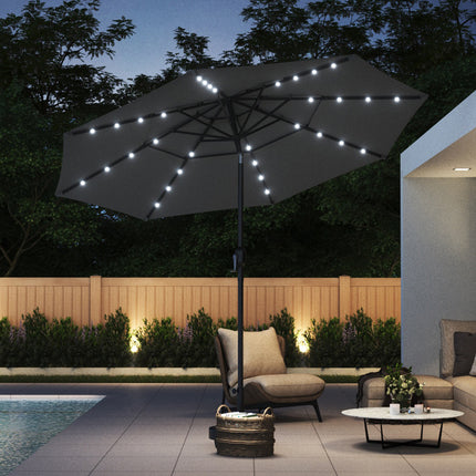 Outdoor 3-Tier Umbrella with Solar Lights without Base