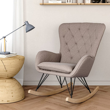 Velvet Upholstered Rocking Chair