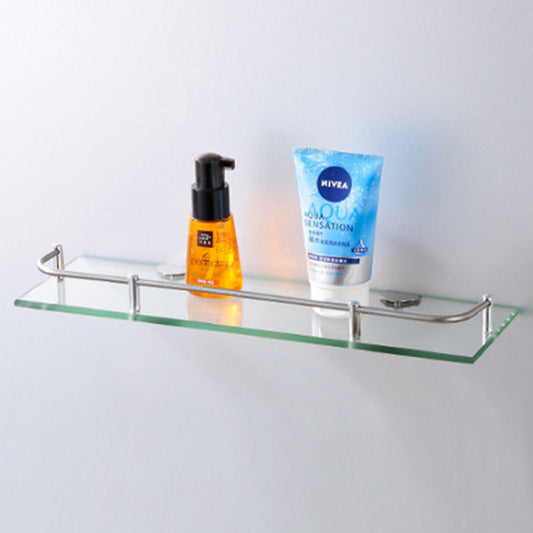 W40cm Bathroom Floating Shelf with Tempered Glass Panel 6MM Thick