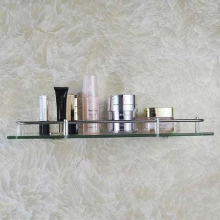 W60cm Bathroom Floating Shelf Tempered Glass Panel 6MM Thick