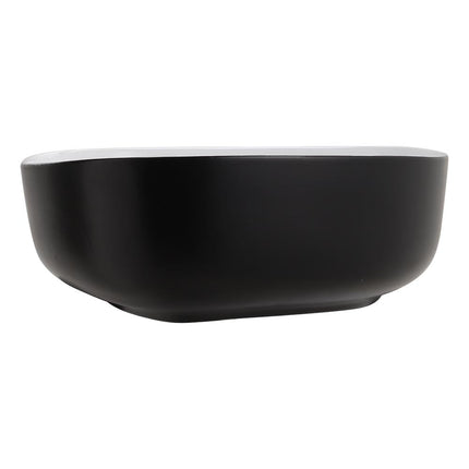 Matte Black & White Oval Above Counter Vessel Sink 55x40cm