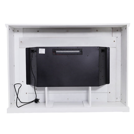 900W/1800W Electric Fireplace with White Wooden Mantel 34 Inch