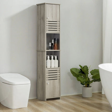 W35 x H174cm Freestanding Slimline Cabinet with 2 Shutter Doors