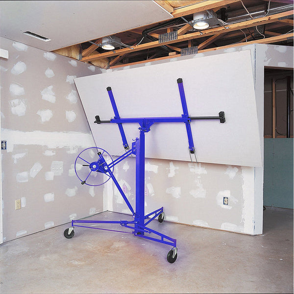 11 Ft Plaster Board Lifter with Rolling Casters Panel Hoist