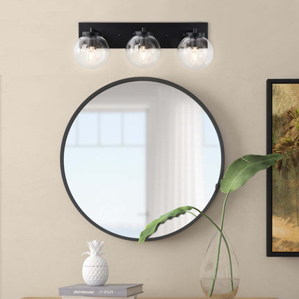 50cm Nordic Round Bathroom Mirror with Black Frame