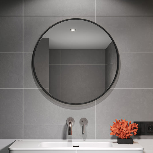 Dia 60cm Round Bathroom Mirror Black Nordic Mirror