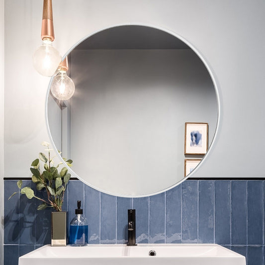 Dia 40cm Round Bathroom Mirror White Framed Nordic Mirror