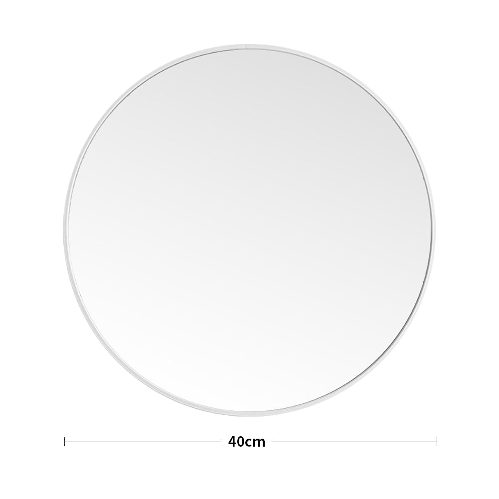 Dia 40cm Round Bathroom Mirror White Framed Nordic Mirror