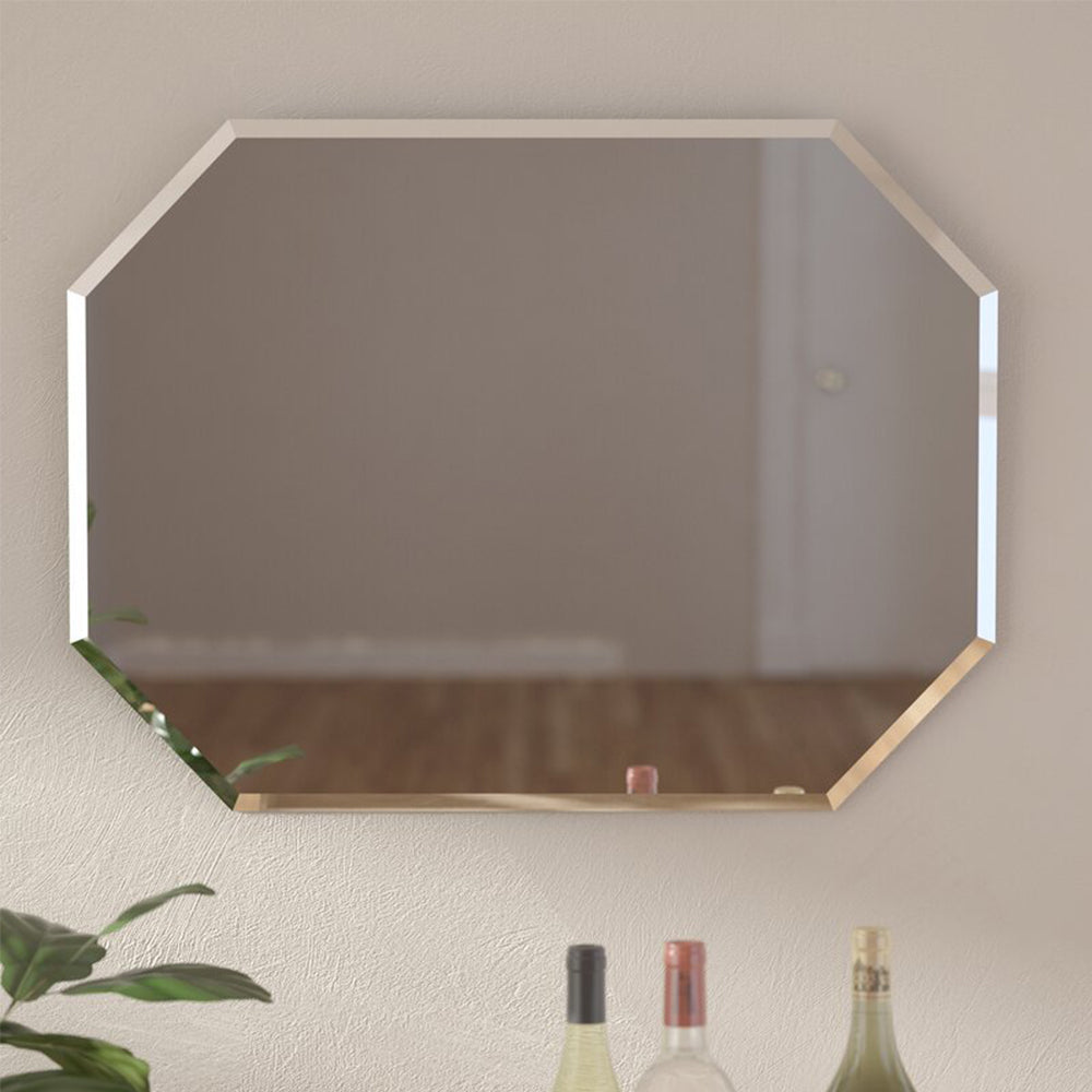 600x400mm Bathroom Mirror Irregular Wall Mirror with Beveled Edge