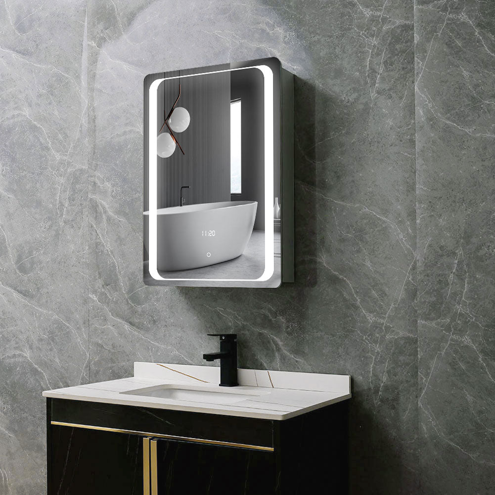 LED Illuminated Bathroom Mirror Cabinet 704mm x 504mm
