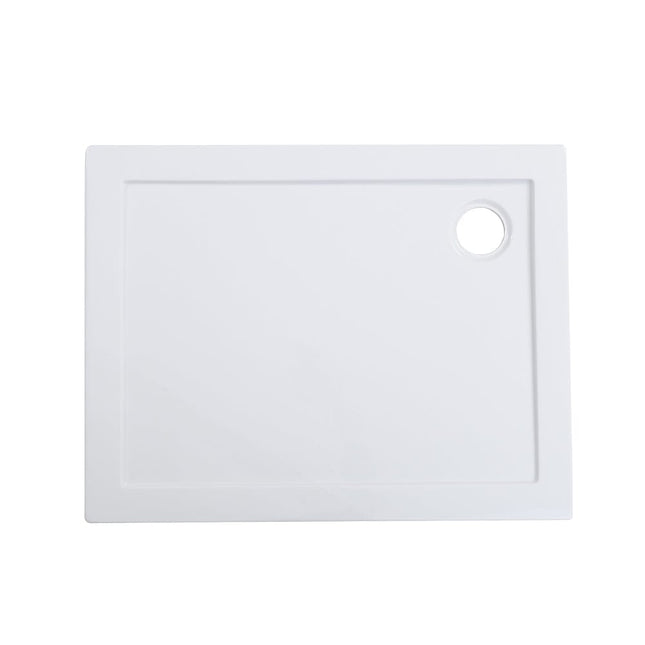 Rectangular Acrylic Shower Tray with Drain White