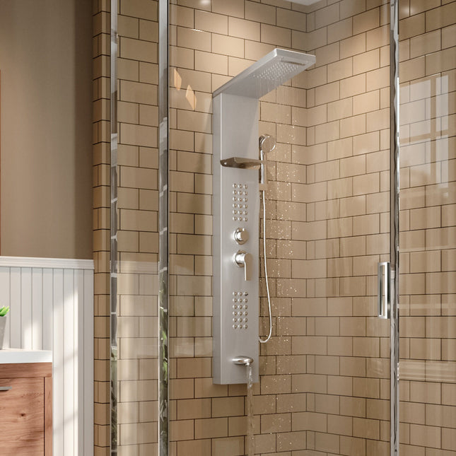 5 in 1 Shower Tower Silver 20 x 134.8cm