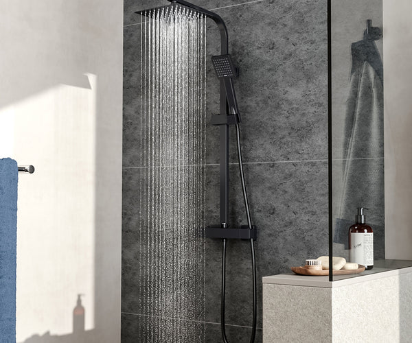 H85.8cm Matt Square Thermostatic Overhead Shower Kit