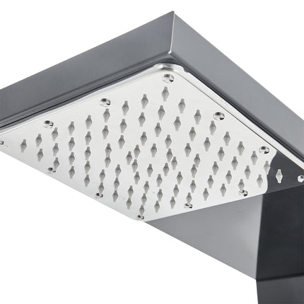 Black Stainless Steel Exposed Shower Tower Panel