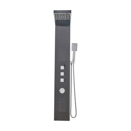 Black Stainless Steel Exposed Shower Tower Panel