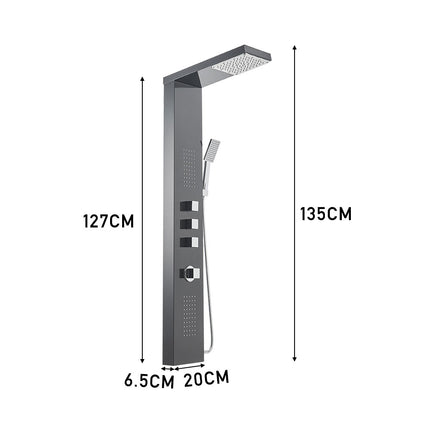 Black Stainless Steel Exposed Shower Tower Panel