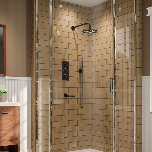 Round 3 Way Thermostatic Shower System with Degree Control