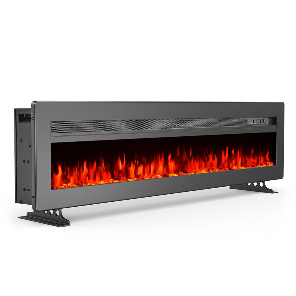 50 Inch Electric Fireplace with Adjustable Flames Wall Mounted or Freestanding