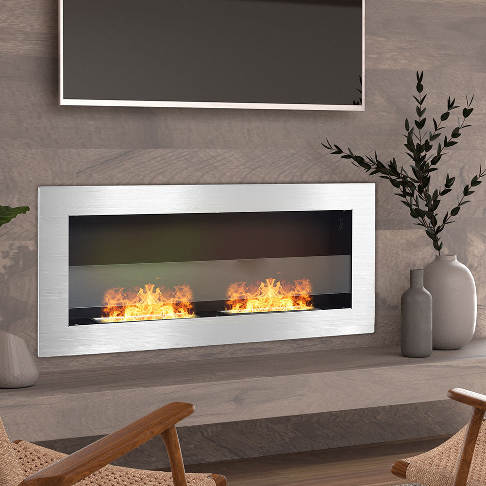 35 Inch Wall Mounted Stainless Steel Ethanol Fireplace Living Room Heater