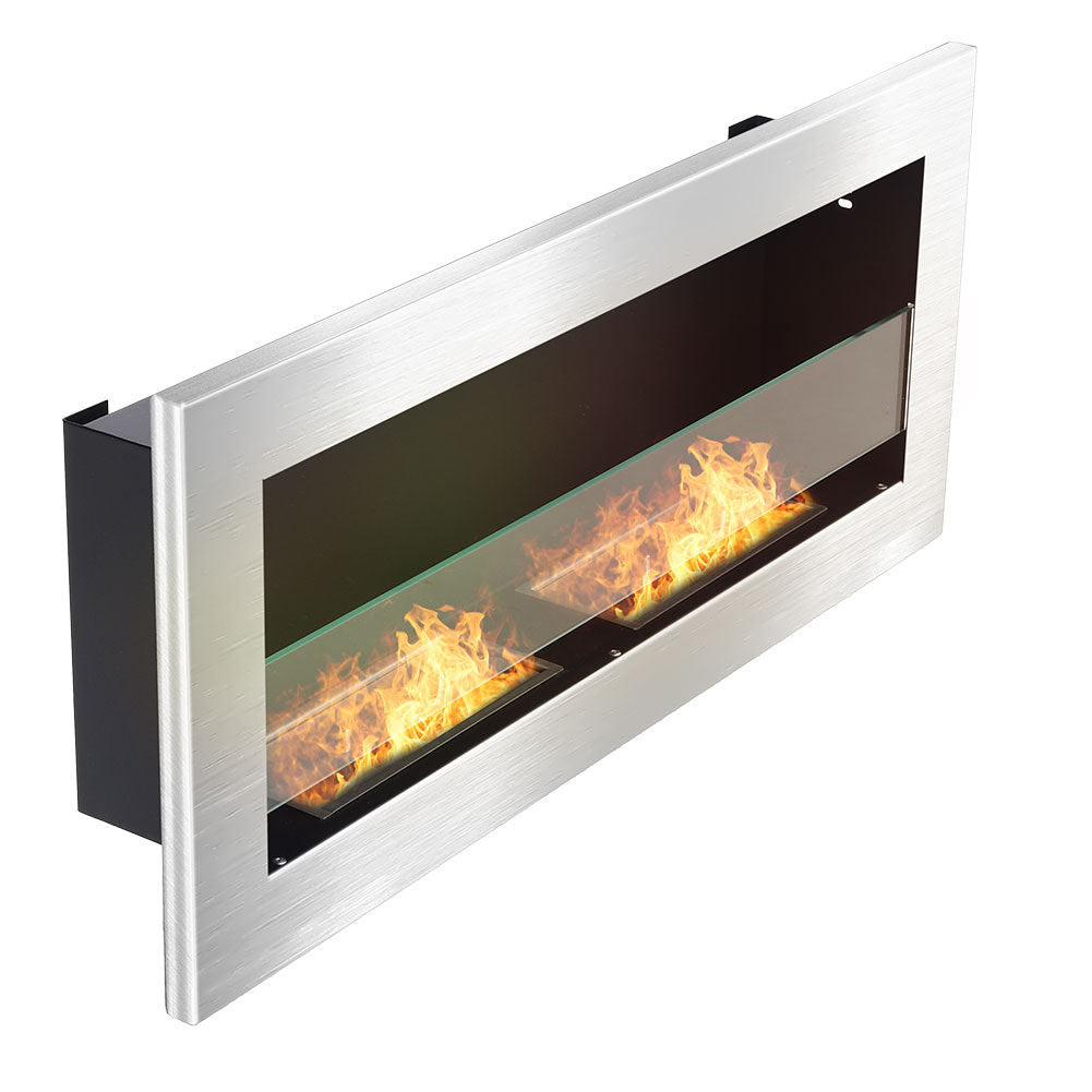 35 Inch Wall Mounted Stainless Steel Ethanol Fireplace Living Room Heater