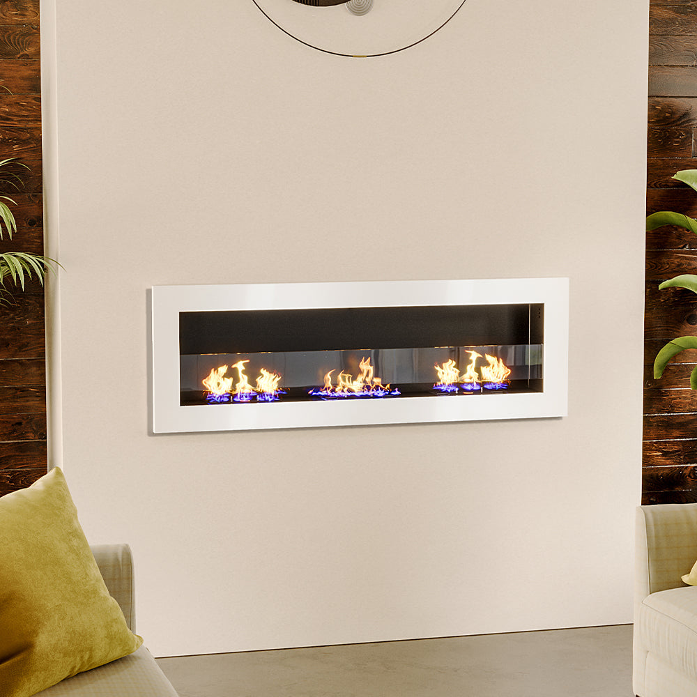 47 Inch Wall Mounted Bio Ethanol Fireplace with Adjustable Flames