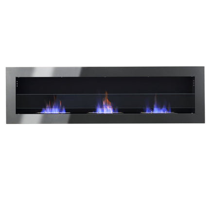 Recessed Wall Mounted Heater Bio Ethanol Fireplace with 3 Stove Flame