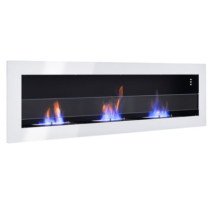 Recessed Wall Mounted Heater Bio Ethanol Fireplace with 3 Stove Flame