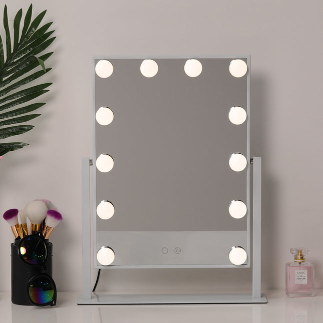 Rotary Makeup Mirror Standing LED Lighted Mirror  36x48cm