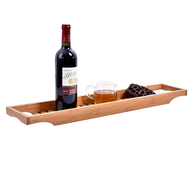 70cm Bamboo Bath Tray Brown Bath Caddy for Tub