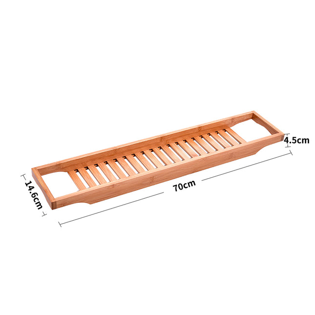 70cm Bamboo Bath Tray Brown Bath Caddy for Tub