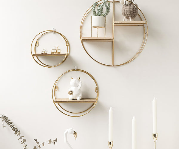 Wall Shelf Round Framed Storage Shelf