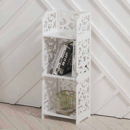 3-Tier Bathroom Storage Rack with Hollow Pattern